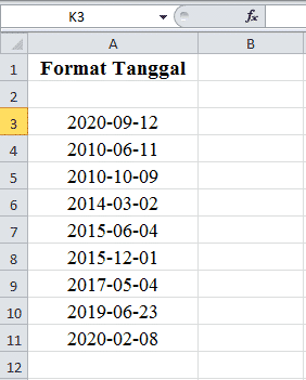 cara merubah format tanggal di excel